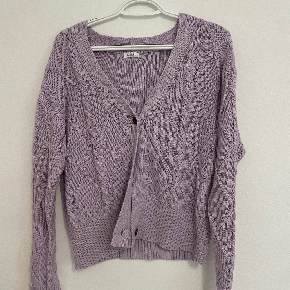 Purple cardigan